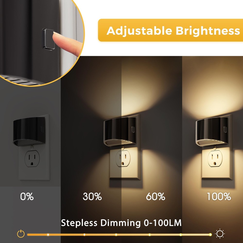 Night Lights Plug into Wall, 2 Pack Modern Night Lights, Dusk to Dawn Sensor