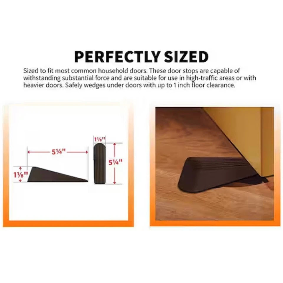 Brown Rubber Door Stops (2 per Pack)