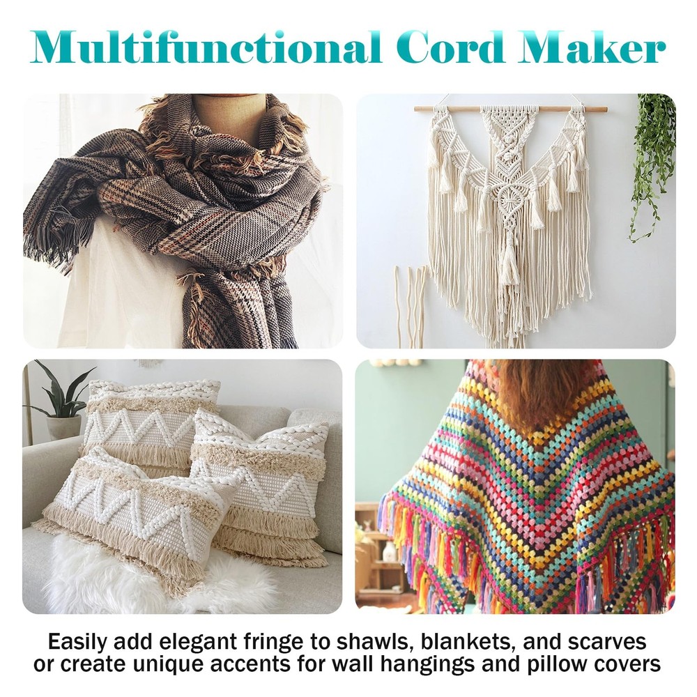 Portable Cord Maker & Fringe Twister Tool | Handheld Device to Quickly Create...