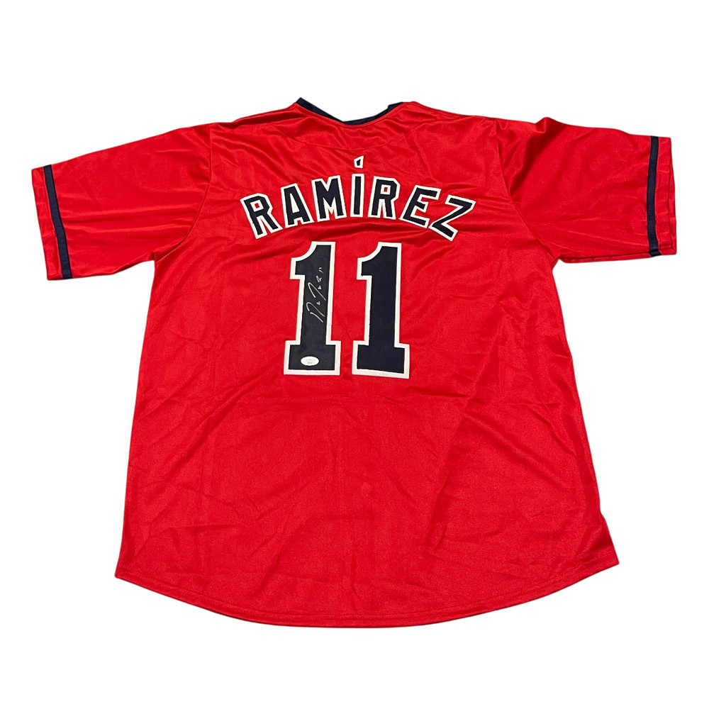 Jose Ramirez Signed Auto Autographed Cleveland Custom Red Jersey JSA COA