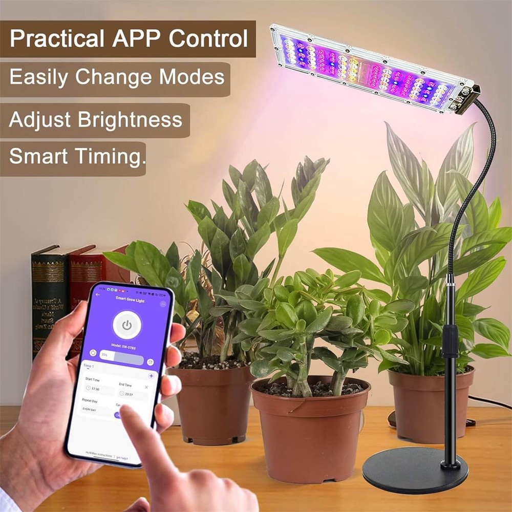 Adjustable Full Spectrum Desk Growth Lamp Automatic Timer LED Plant Growing US