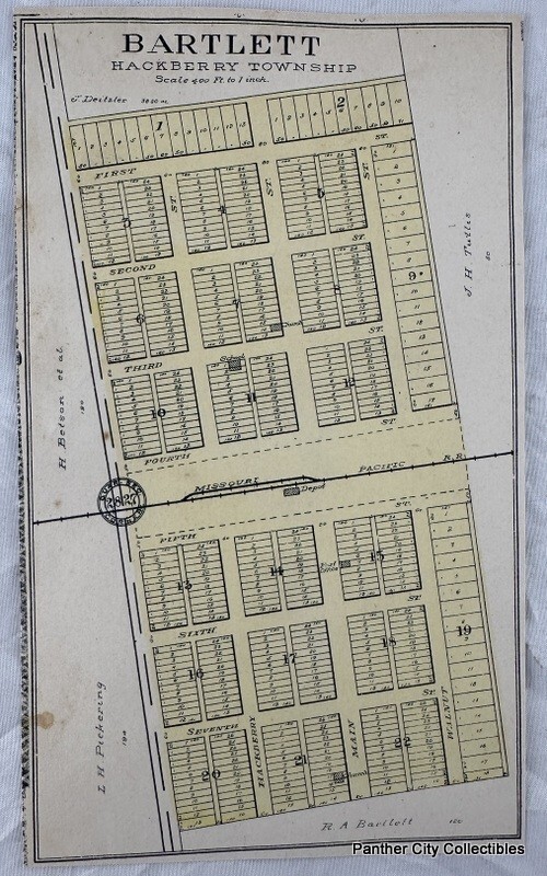 G. Ogle 1906 Labette County Kansas Small Plat Map Bartlett Hackberry Township