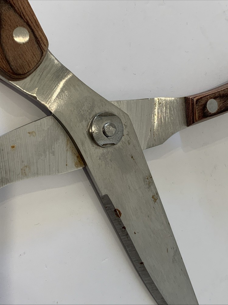 Aokeda CHEF KITCHEN SHEARS Scissors Spring Loaded Wood Handles