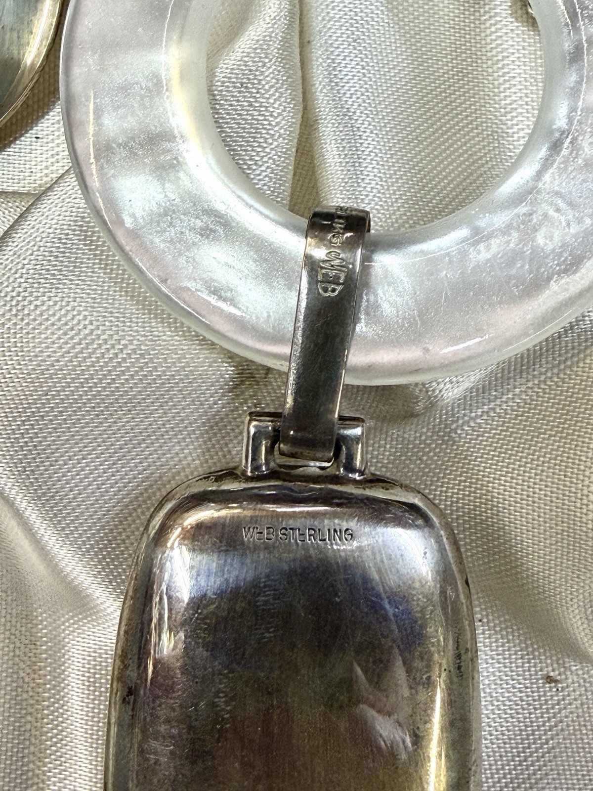 WEB Sterling Silver .925 3pc Set Baby Rattle Teething Ring Birth Spoon Fork Set