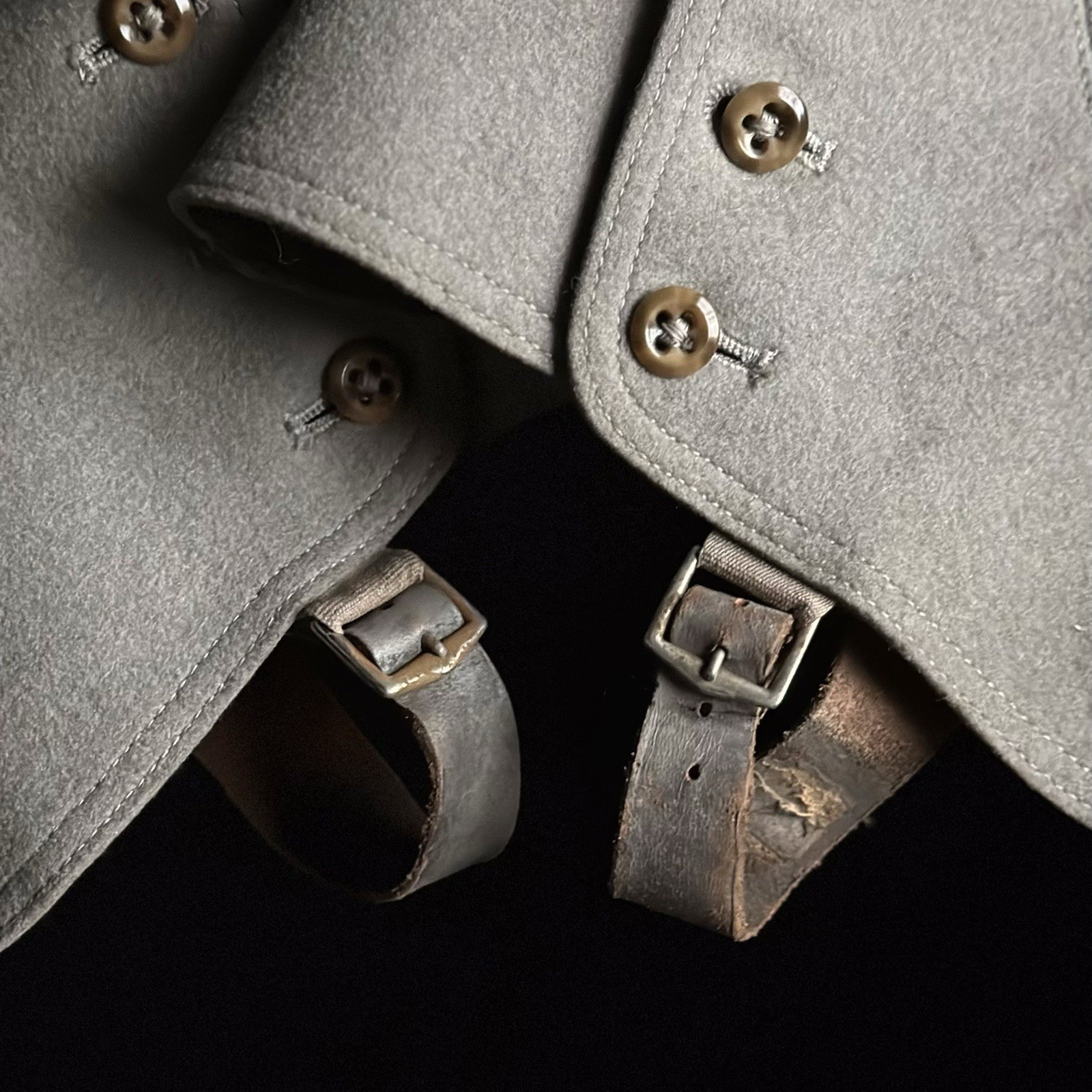 Antique Pair of Wool Felt 4 Button Spats, Vintage Footwear, Lot 7