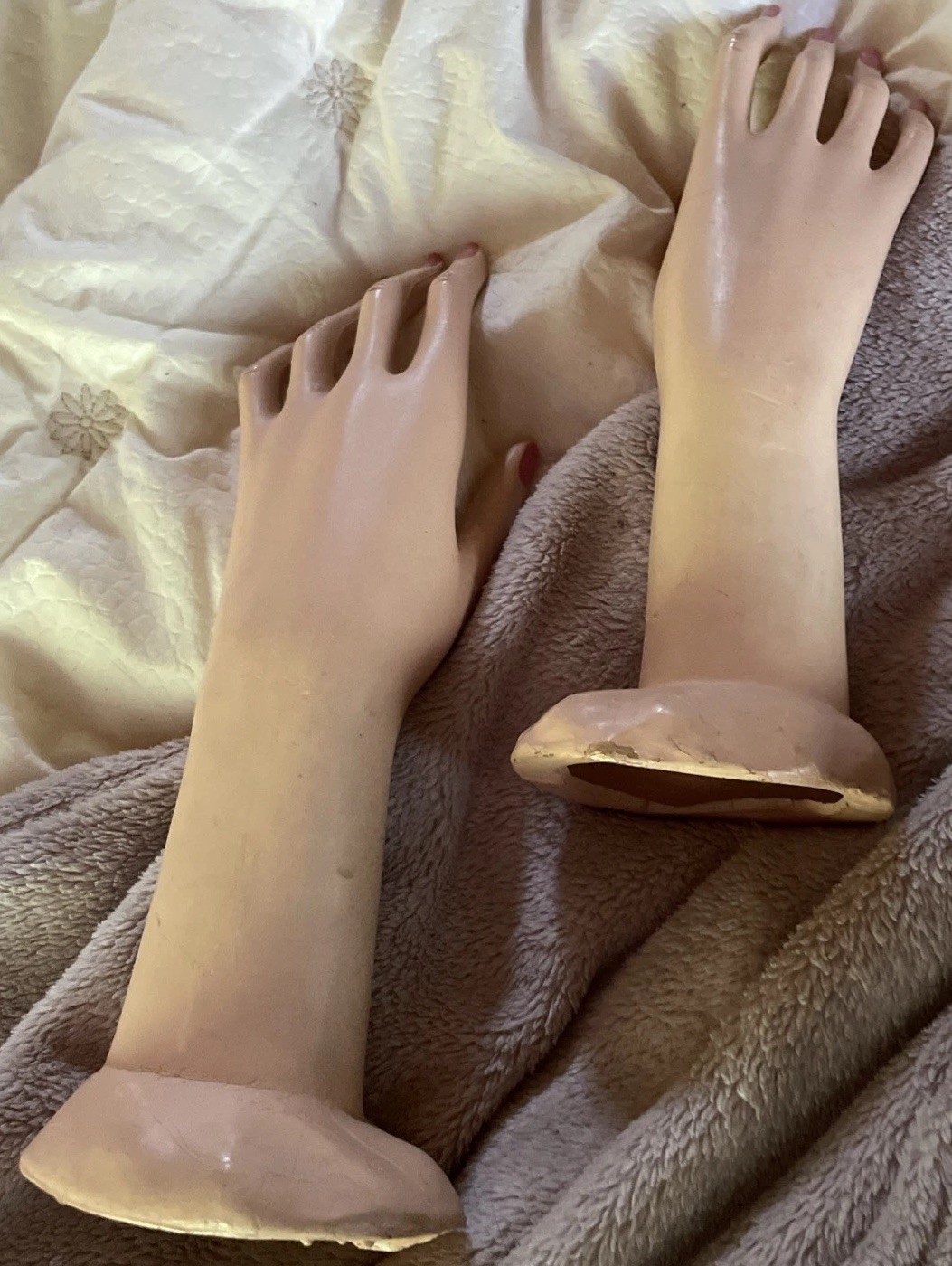 Antique/Vintage French Style Mannequin Hand Pair, 11-11.75”Tall