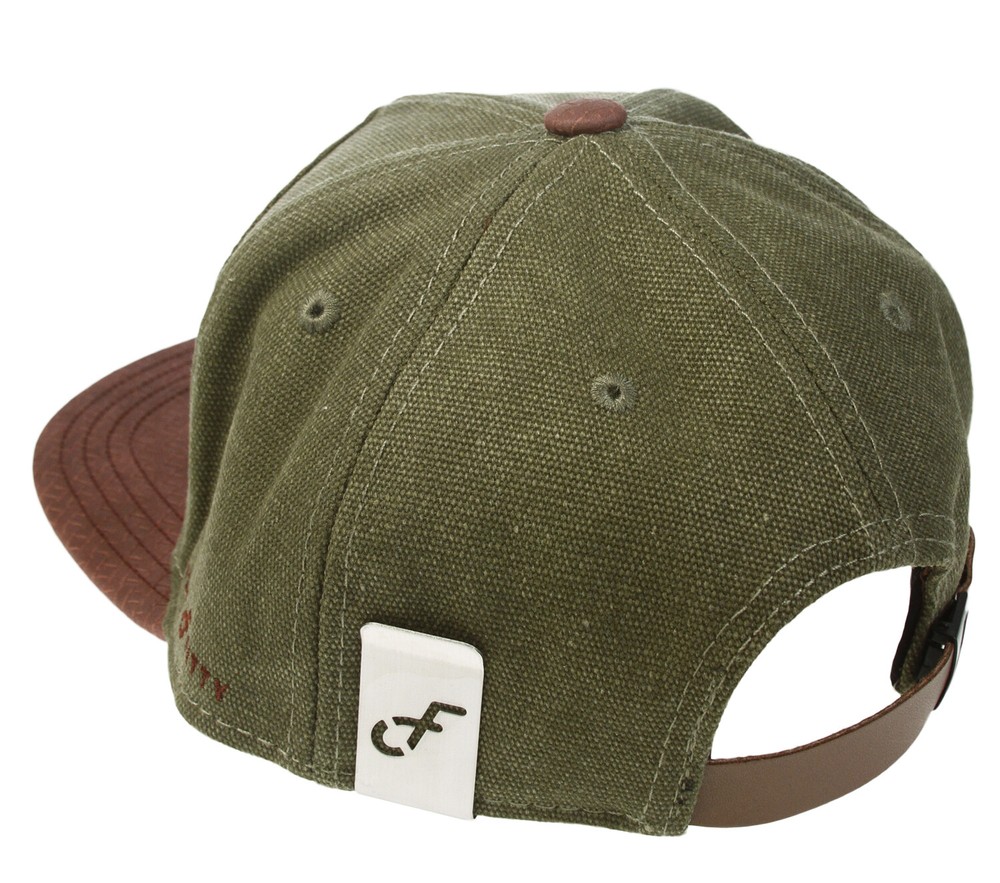 Flat Fitty Trenches Hybrid Adjustable Buckle Back Baseball Cap Hat, Green