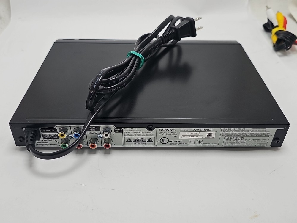 Sony DVD Player DVP-SR210P Tested Working. (NO REMOTE)