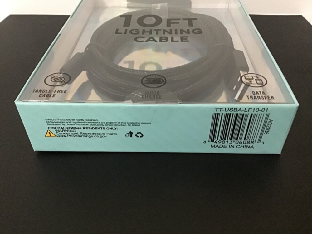 NEW Tech Theory 10ft Cable Compatible with iPhone, iPad, iPod-Charge/Transfer