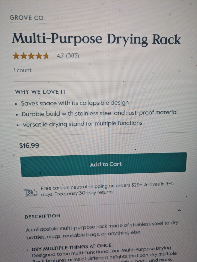 Grove Co Multi-purpose Drying Racks 6 Pack