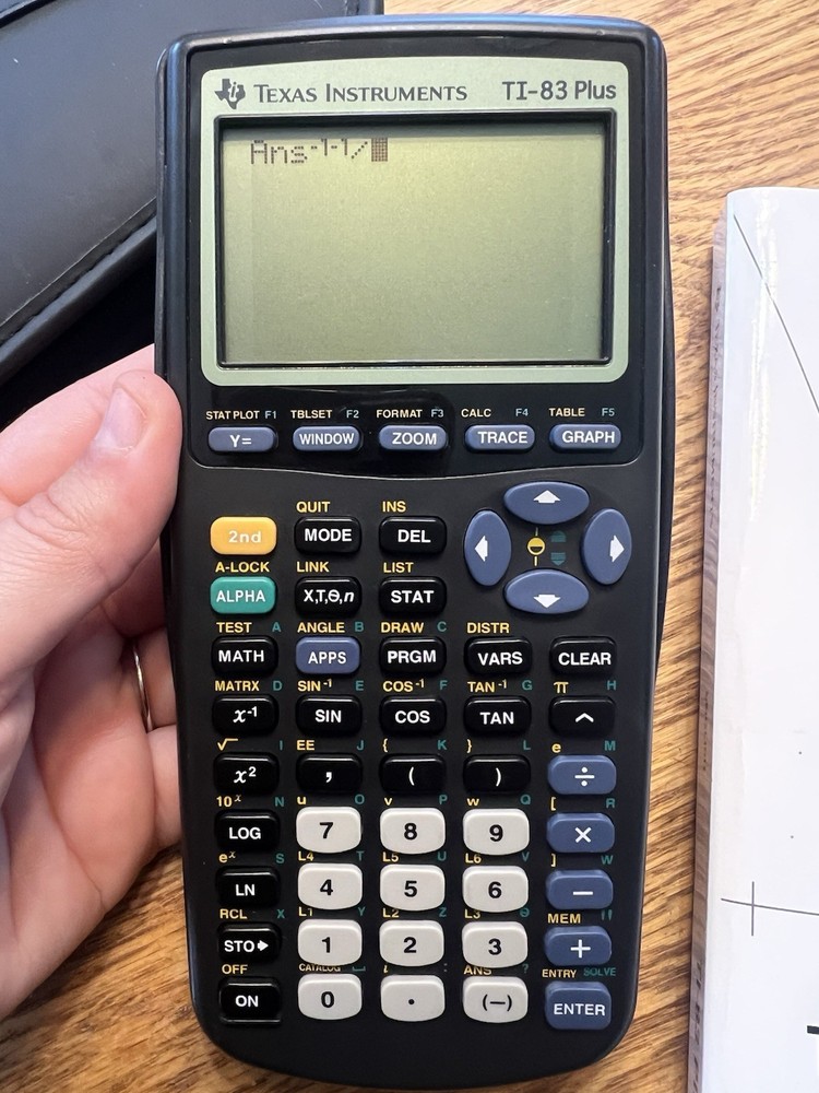 Texas Instruments TI-83 Plus Black Graphing Calculator Tested Working With Case