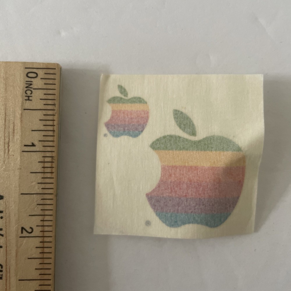 Vintage Apple Computer - Rainbow Apple - Temporary Tattoo