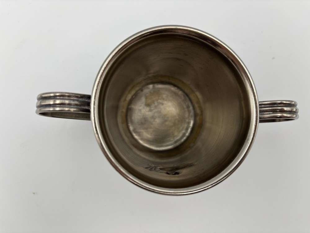 Vintage Silverplate Double Handled Duck Baby Cup Nursery Keepsake Gift Decor