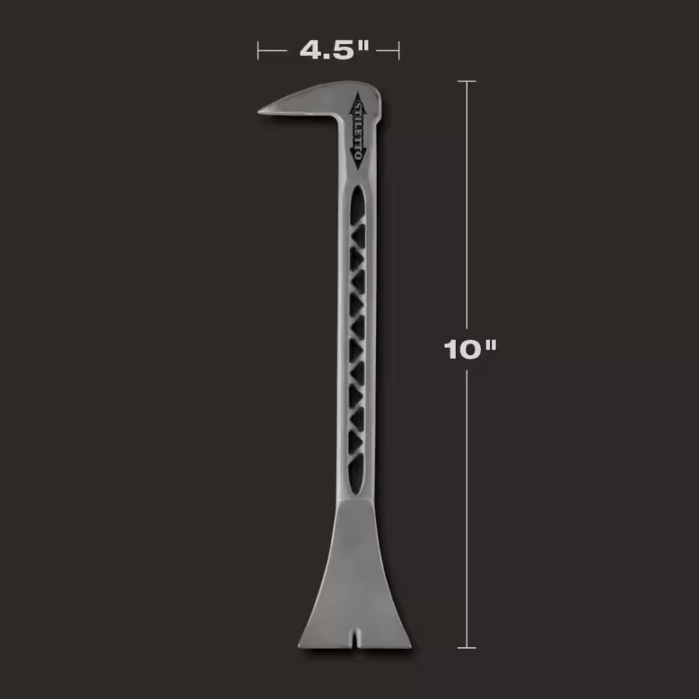 Titanium Trim and Nail Puller with 12 In. Titanium Clawbar Nail Puller with Dimp