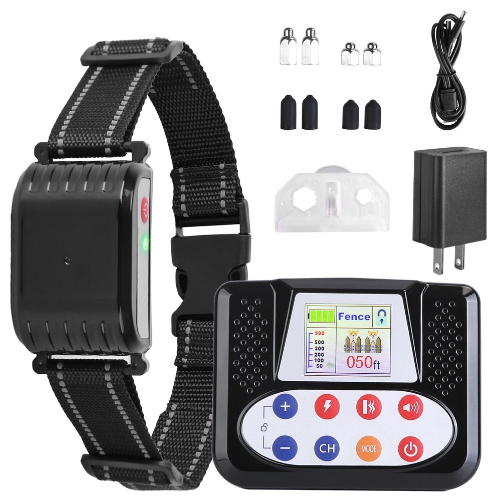 Dog Wireless Fence 990FT Range Remote Training Collar Vibration Shock/ Receiver