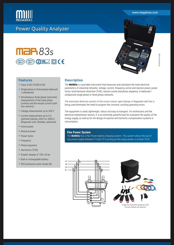 Megabras Tentech MAR-83s Three-Phase Power Quality Analyzer