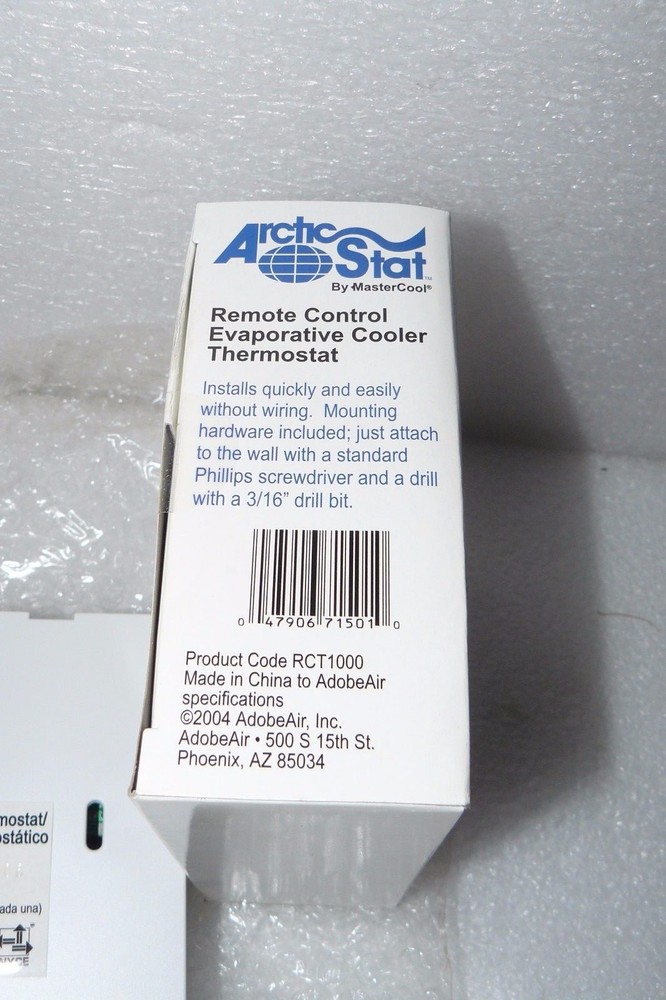 MASTERCOOL ADOBEAIR ARCTICSTAT RCT1000 REMOTE CONTROL THERMOSTAT NEW