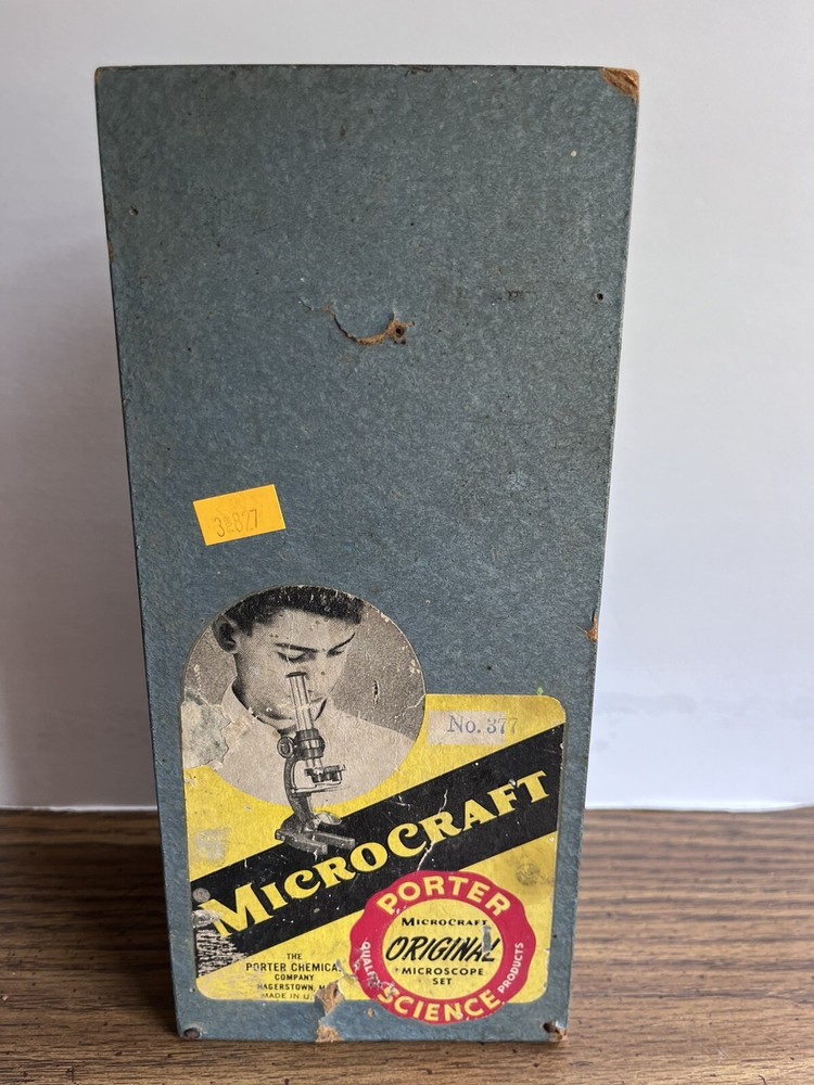 Vintage Porter Science Microcraft Senior Microscope #377 Original Box Untested