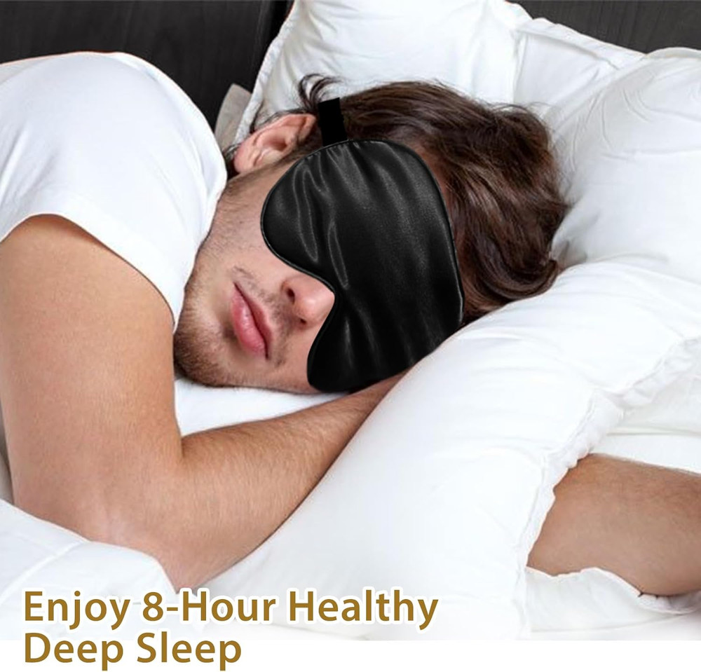 4 Pack Silk Sleep Mask - 100% Blackout, Zero Eye Pressure, Blindfold with Adjust