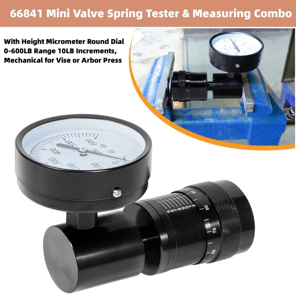66841 Mini Valve Spring Tester Measuring Combo Round Dial 0-600LB 10LB Increment