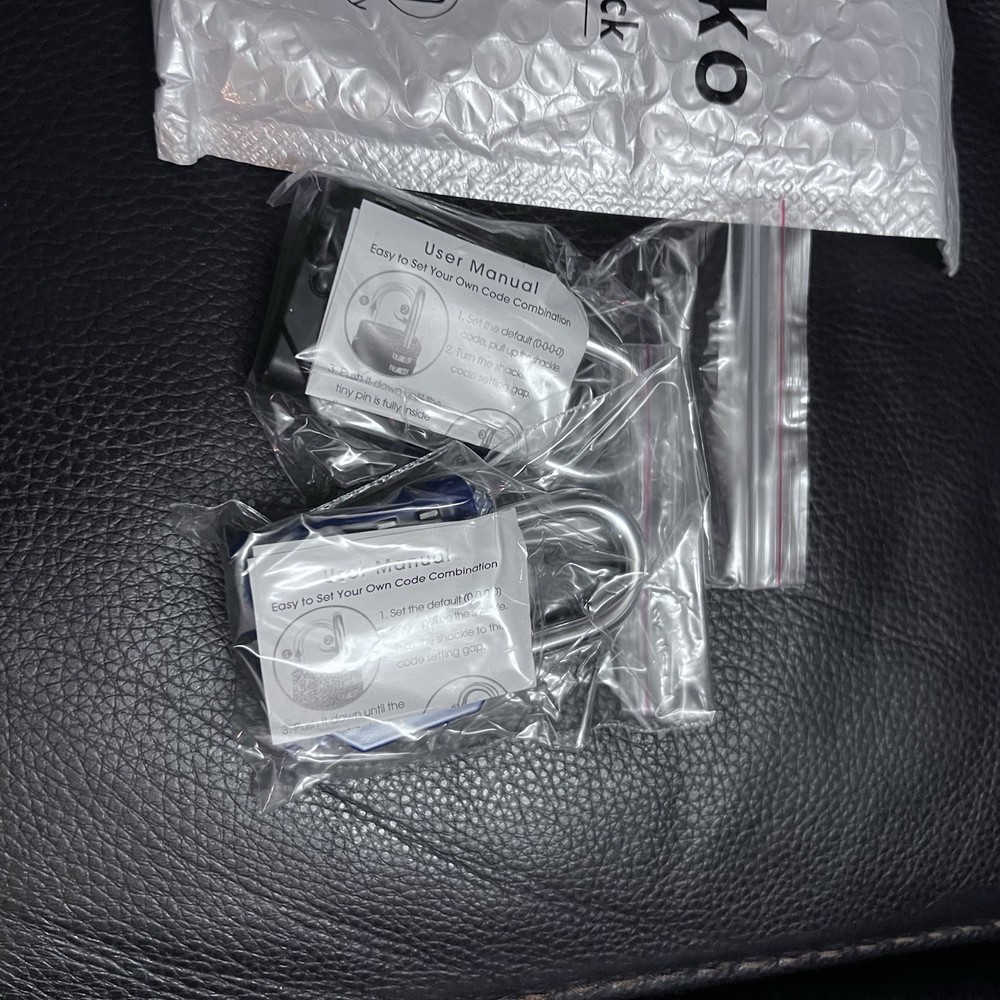 Combo Lock for Lockers, 4 Digit Combination Padlock, 2 Pack Pad Locks with Code