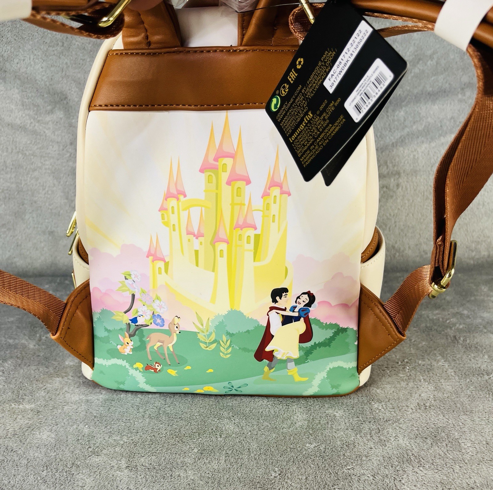 NEW Loungefly Disney Princess Snow White Seven Dwarfs Castle Mini Backpack