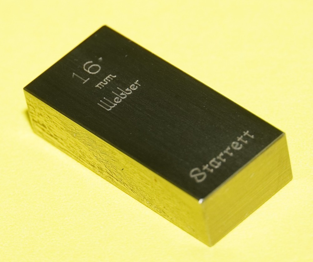 STARRETT RSM 16mm A1 Rectangular Gage Block w Original Packaging 91336