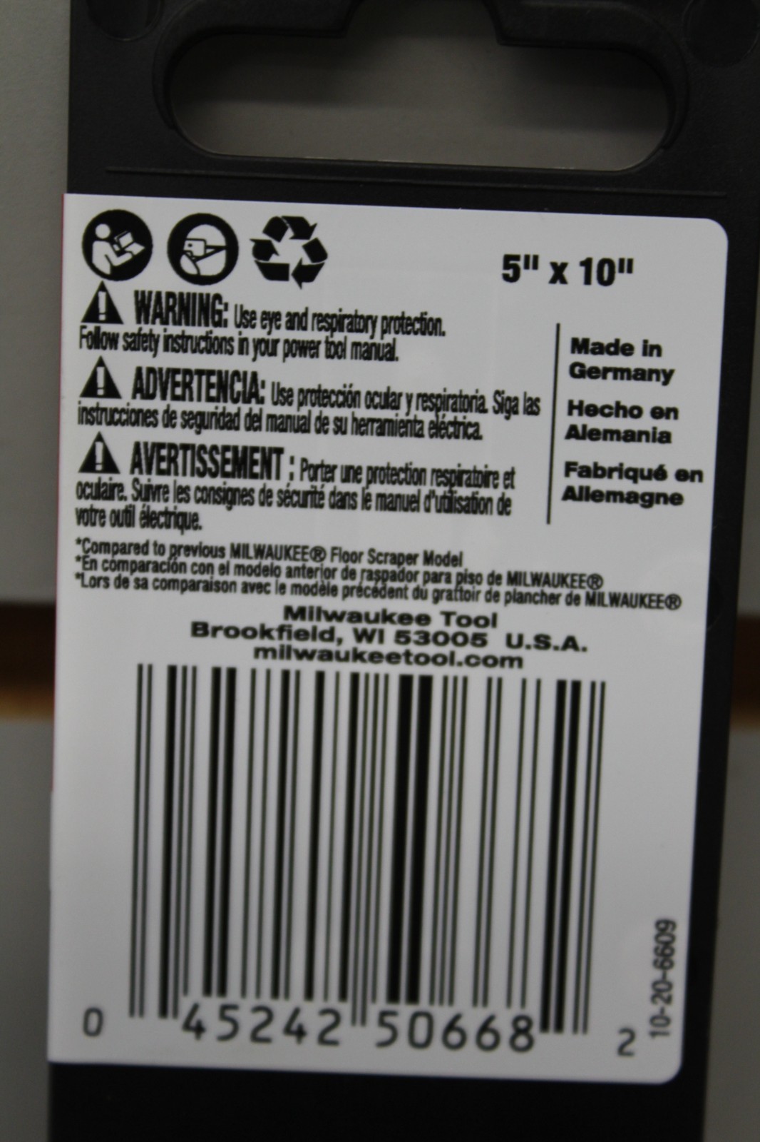 Milwaukee 48-62-6046 SDS+ 5" x 10" Floor Scraper New FREE SHIPPING