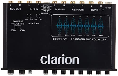 7-Band Car Audio Graphic Equalizer, Front 3.5mm & Rear RCA Inputs, High Level In