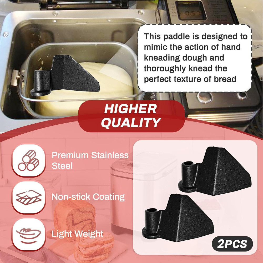 2-Pack Kneading Paddle for CBK-110 & CBK-110P1 Bread Maker Machine Replacement