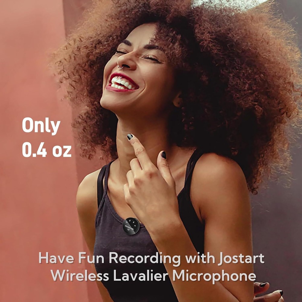 2 in 1 Wireless Lavalier Microphone for iPhone/Android, Noise Cancellation