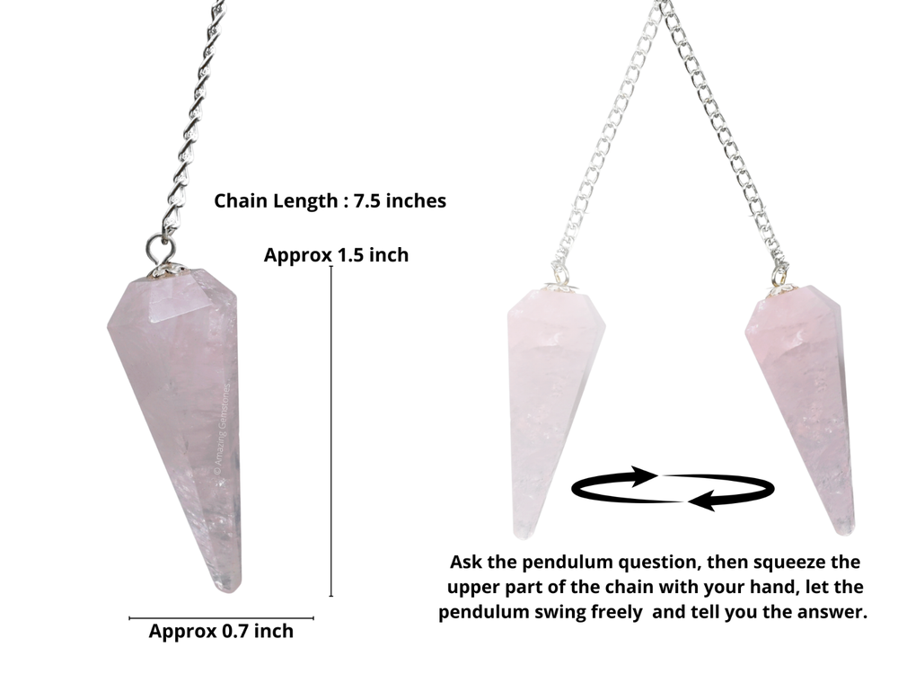 Rose Quartz Dowsing Crystal Pendulum