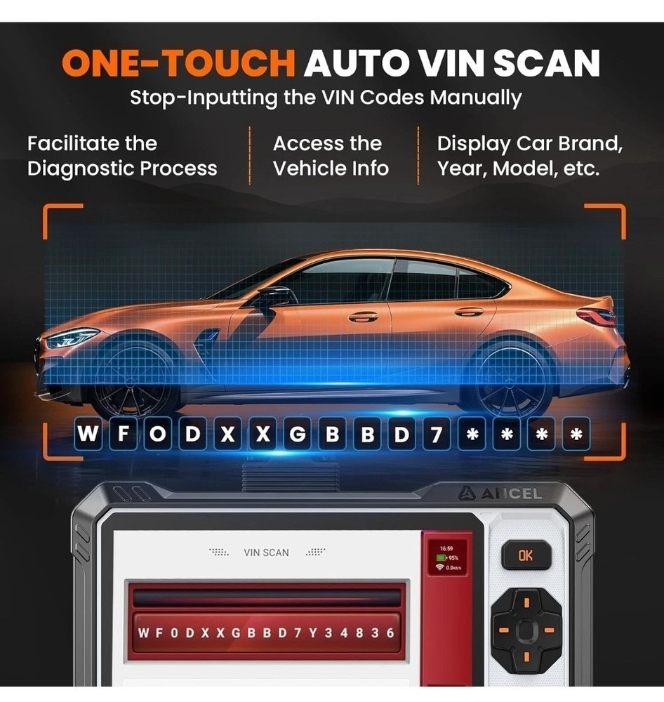 ANCEL FX6000 Bidirectional OBD2 Scanner 10+ Active Test & 7 Reset Services,Top🔥