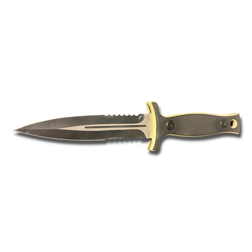 MTech Fixed Blade Dagger Knife Double Edge Serrated w Sheath G10