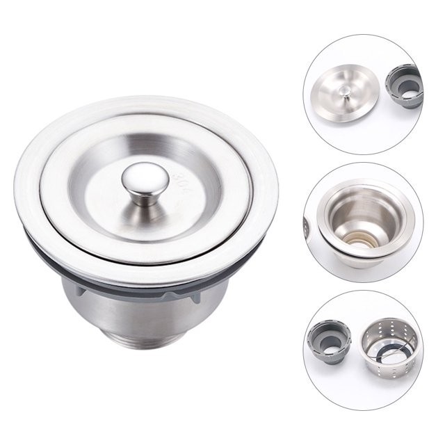 Stainless Steel Kitchen Sink Strainer with Removable Deep Basket & Sealing Lid –