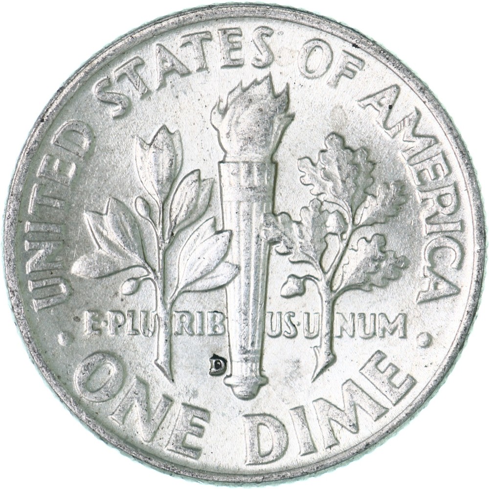 1952 D Roosevelt Dime 90% Silver About Uncirculated AU