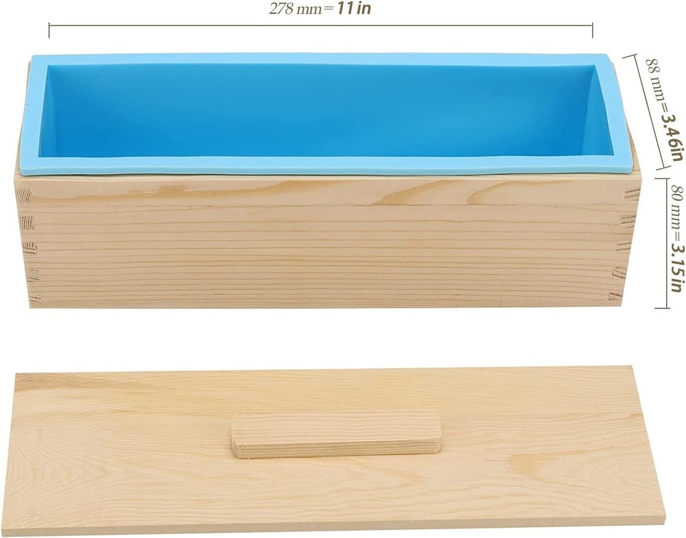 3 Set 42 oz Silicone Soap Molds, Rectangular Bar Loaf Making Mold Blue