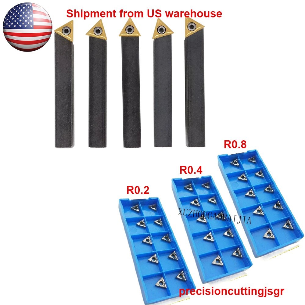 5 pc 1/4" Lathe Indexable Carbide Insert + 35pcs Turning Tooling Bit Holder Set