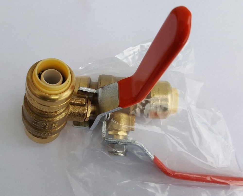 1 PIECE 1/2" PUSH FIT BALL VALVE WITH REMOVING CLIP
