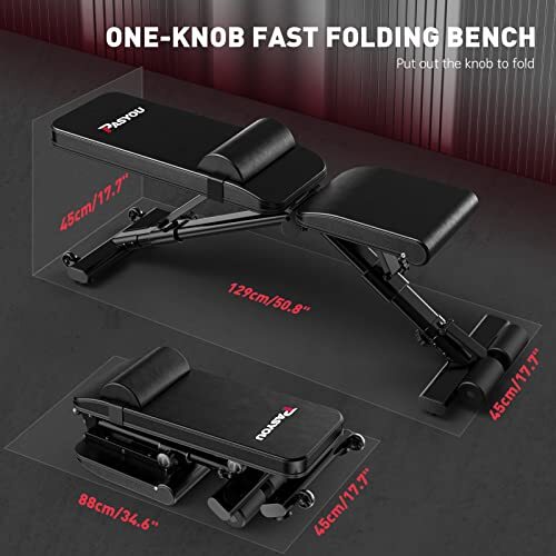 PASYOU Adjustable Weight Bench Full Body Workout Assorted Colors