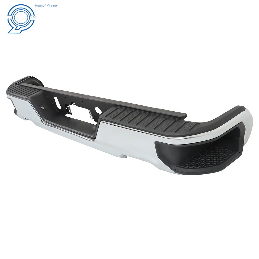 For Chevy Silverado GMC Sierra 1500 2019-2023 Step Rear Bumper Assembly Chrome