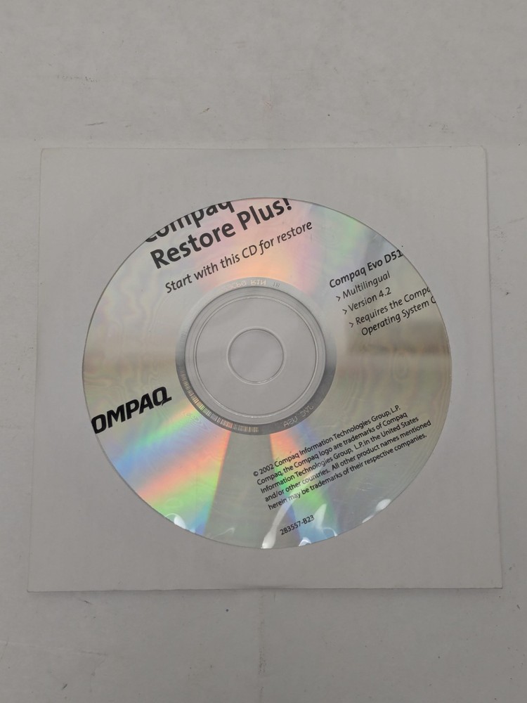 COMPAQ Restore Plus! Evo D510 version 4.2 New Sealed / 2002