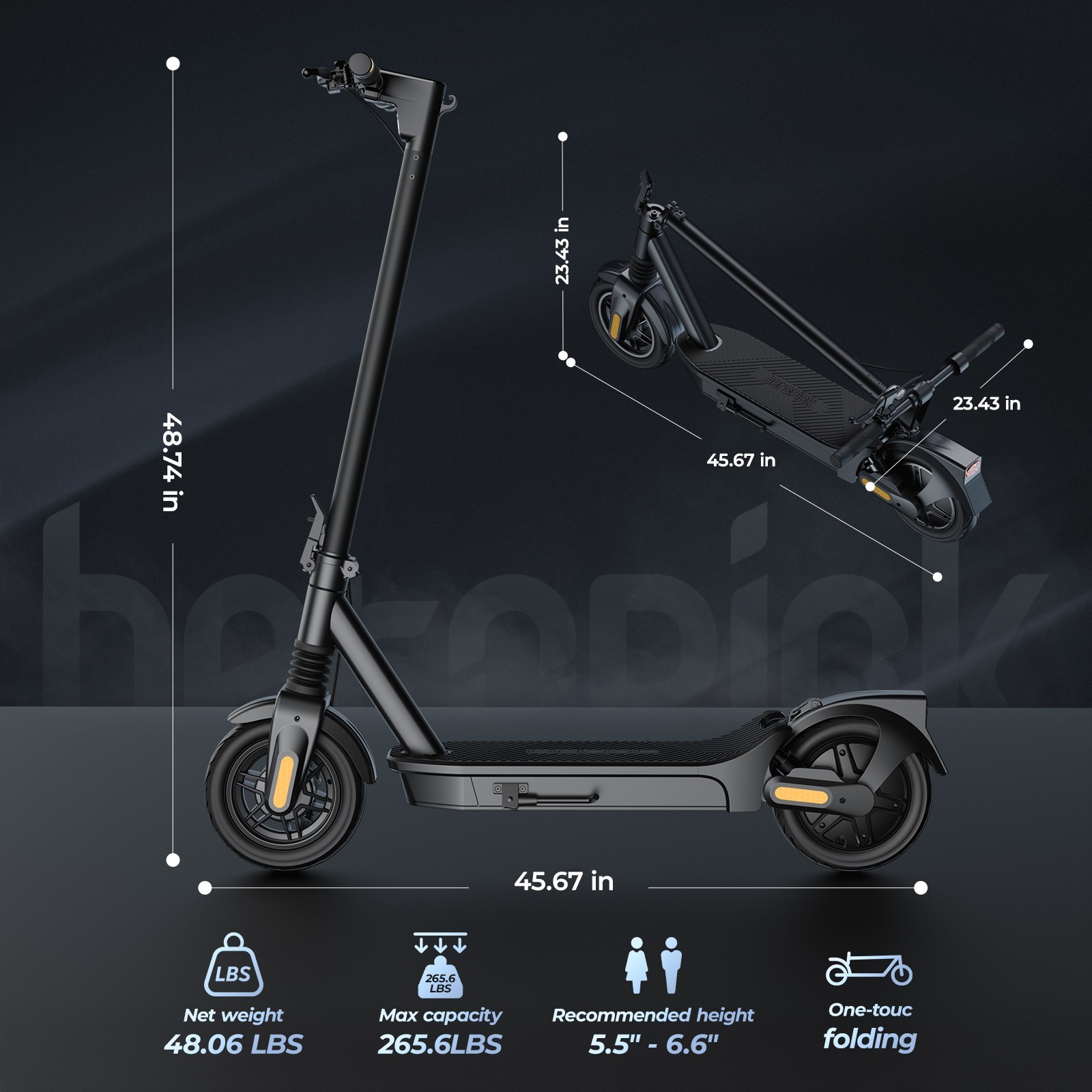 1000W Electric Scooter For Adults 25MPH 45 Mile Range 10" Tubeless Tires Scooter