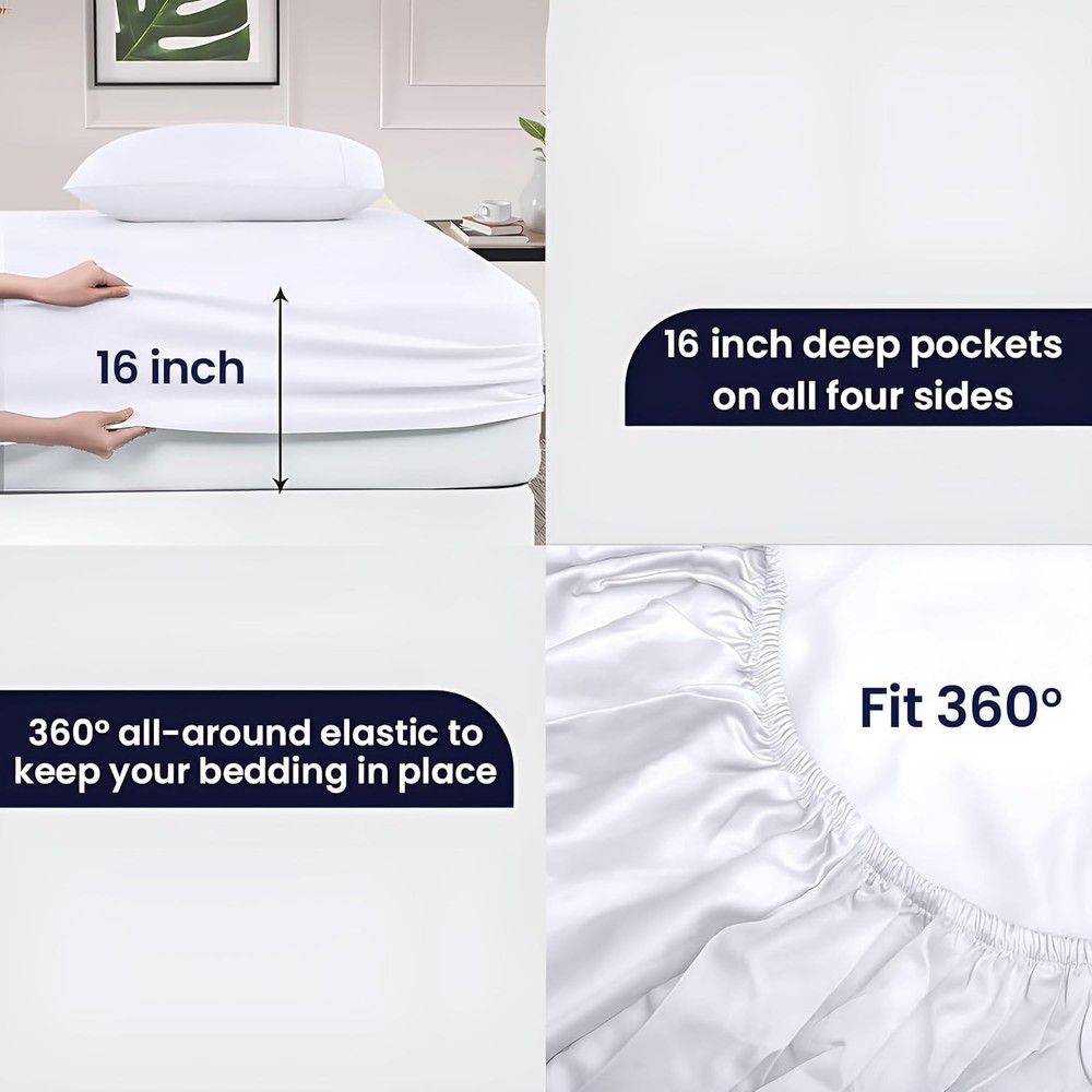 SGI Bedding 4 Piece Egyptian Cotton Sheet set - 600 Thread Count King/Queen