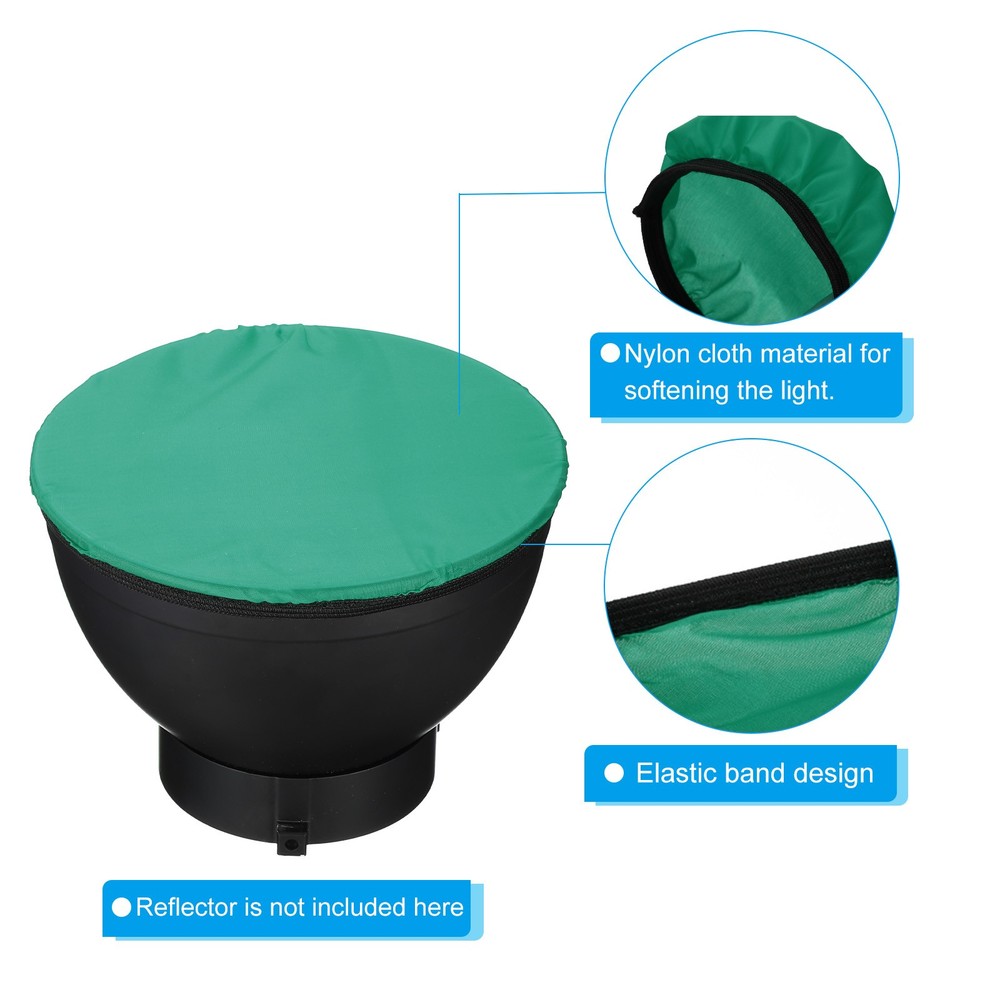 4pcs 7" 18cm Soft Diffuser Lamp Cover Light Strobe Reflector Lamp Sock Green