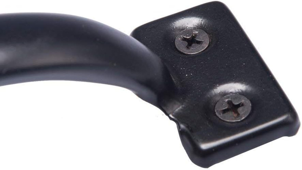 4 Pack Black Metal 6-1/2 Inch Utility Gate Pull Handles