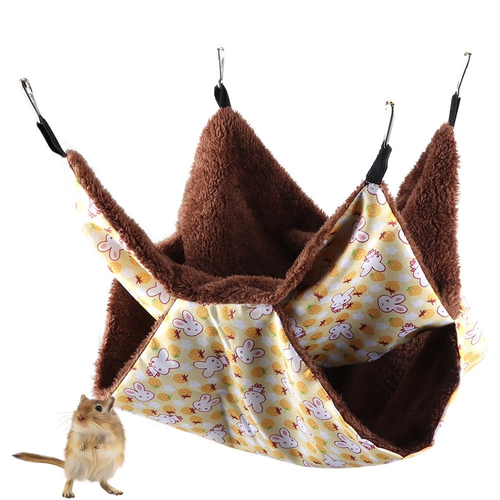 Yellow Rabbit Double Layer Interlayer Warm Hammock Hanging Bed House Sleeping