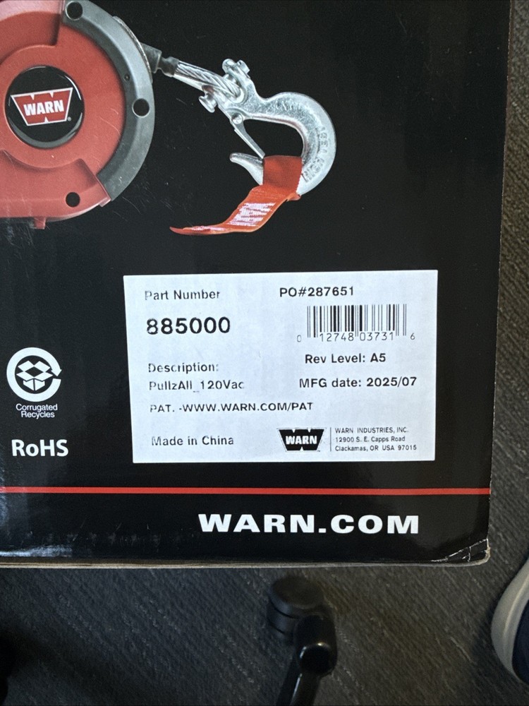 Warn 885000 PullzAll Hand Held Corded Electric Winch Pulling & Lifting Tool