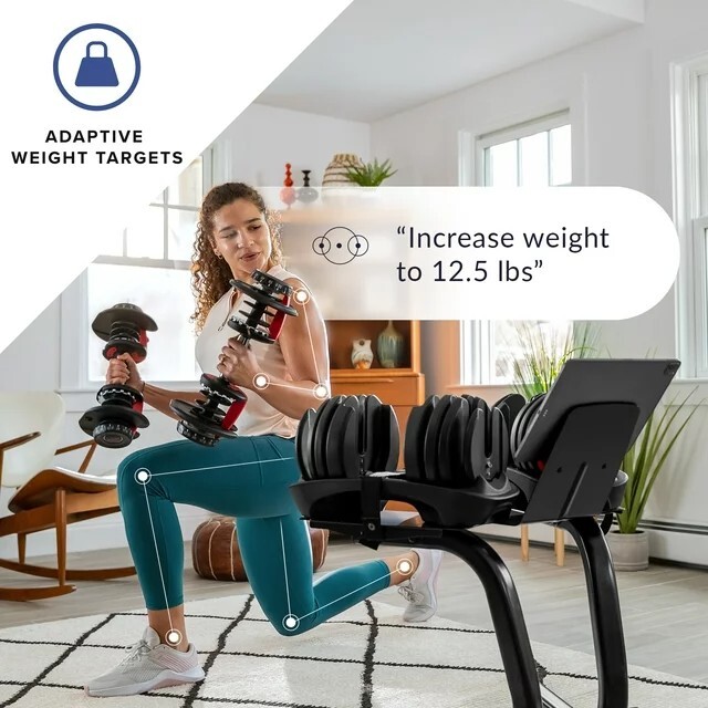 Bowflex 5.1S Stowable 6 Position Adjustable Bench, 552 Dumbbell