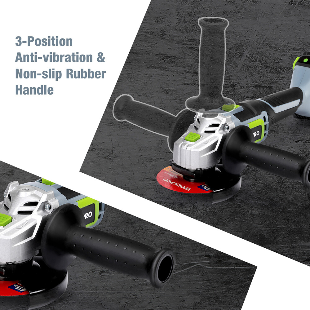 WORKPRO 20V Cordless Angle Grinder Kit 4-1/2 Inch Lightweight Angle Grinder Tool
